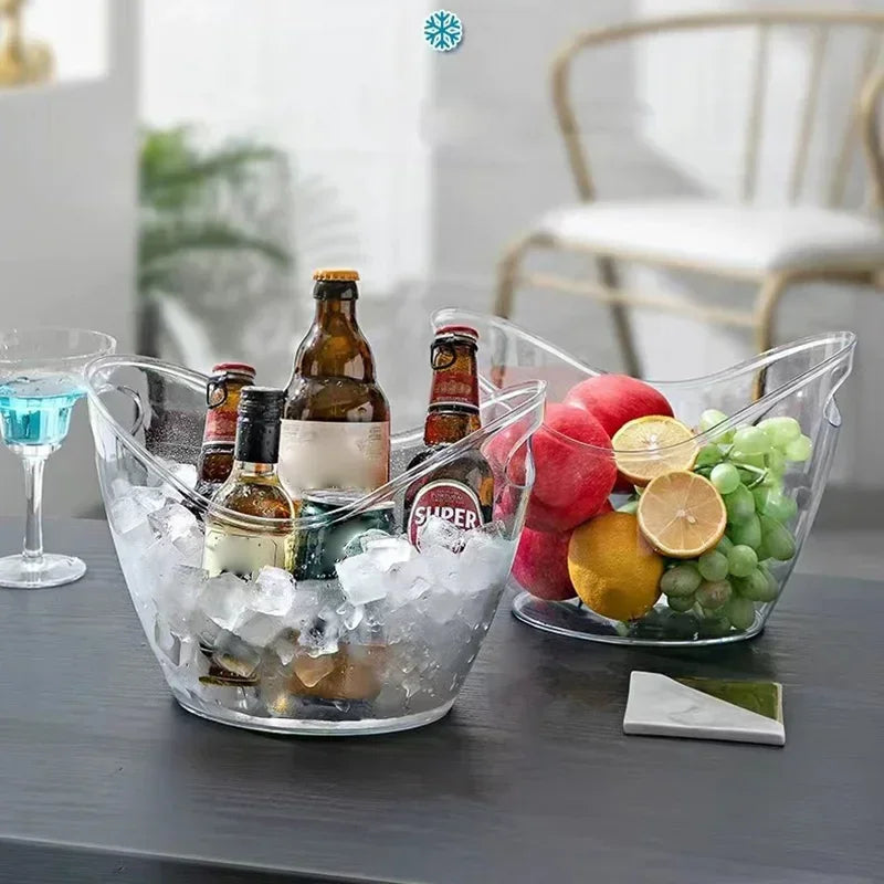 Hot Transparent Ice Cube Storage Bucket