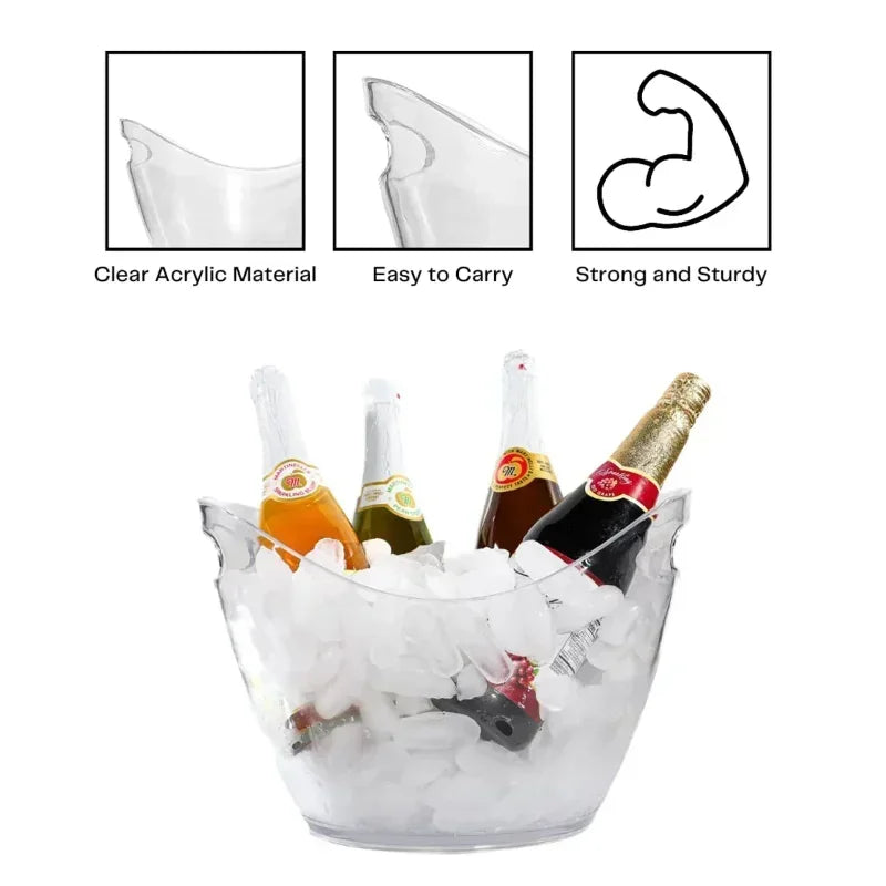 Hot Transparent Ice Cube Storage Bucket