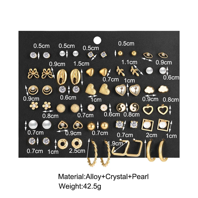 Vintage Crystal Stud Earrings