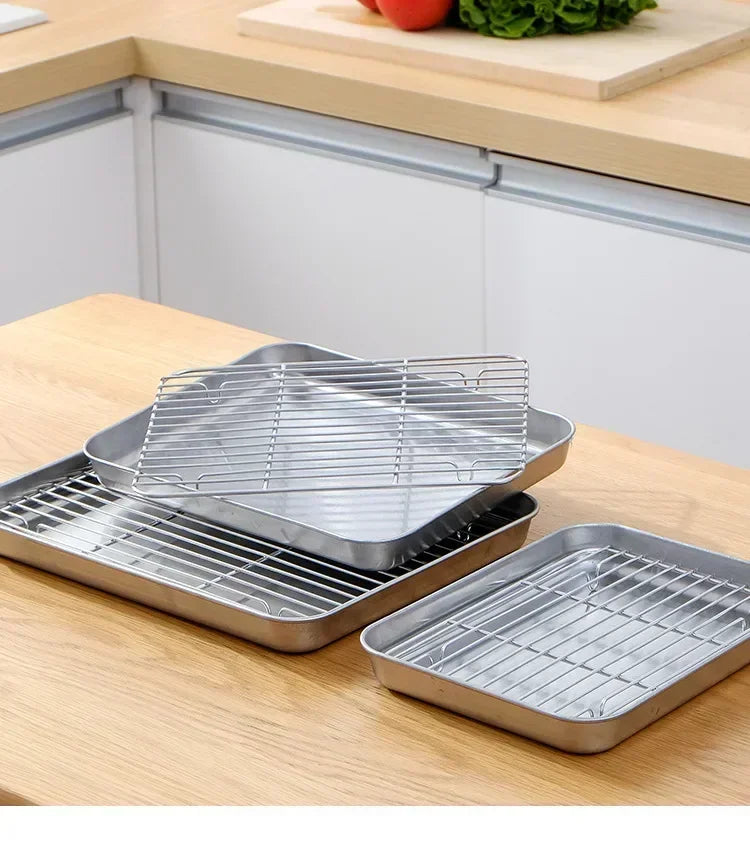 Stainless Steel Baking Pan Tray with Wire Rack