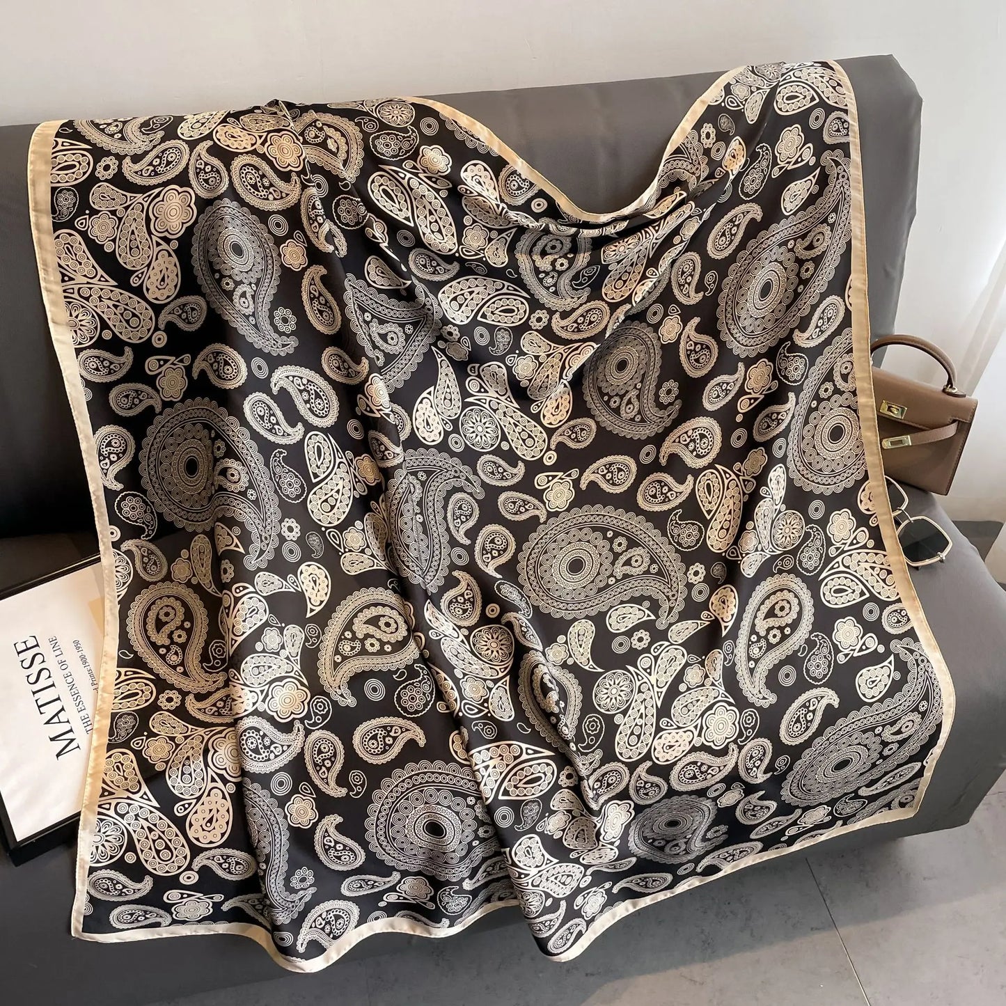 Luxury Horse Print Square Scarf