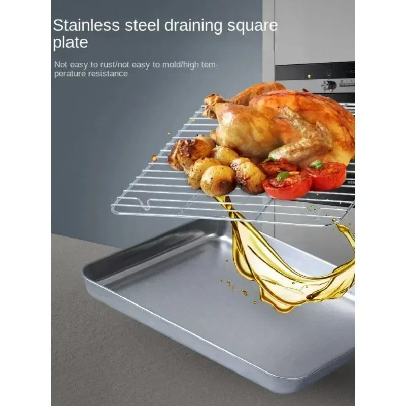 Stainless Steel Baking Pan Tray with Wire Rack