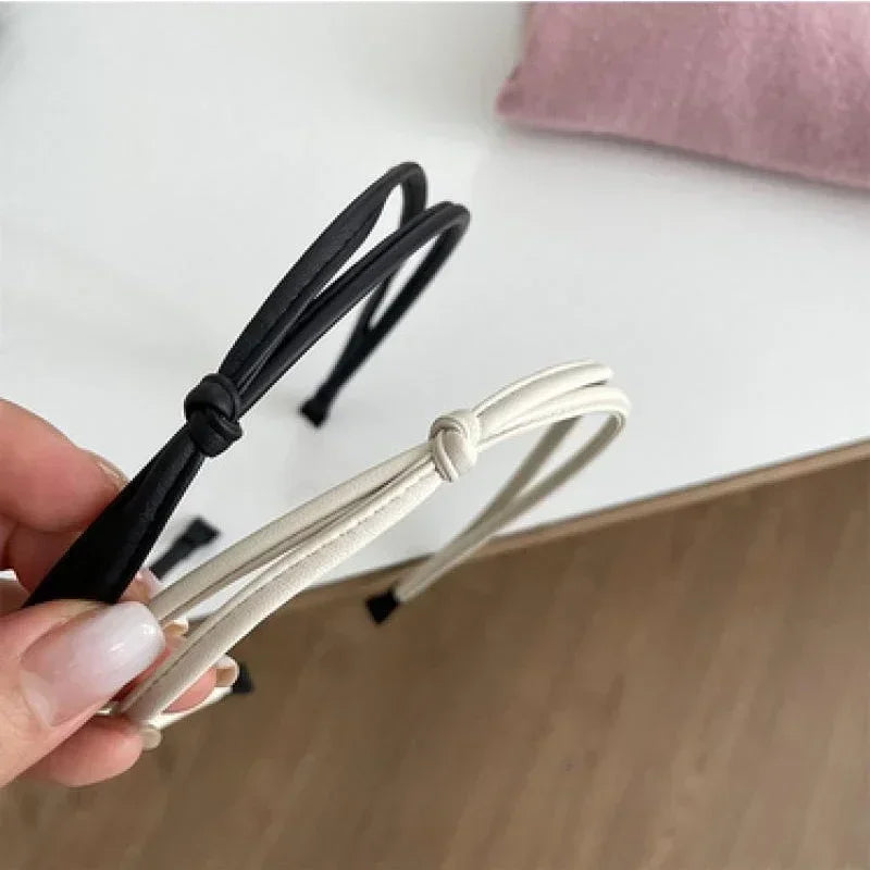 PU Leather Solid Color Headband