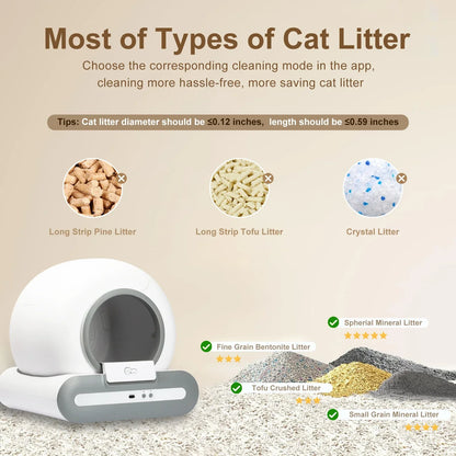 Automatic Cat Litter Box With App Control & Cat Litter Mat