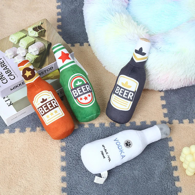 Beer Bottle Shaped Bite-Resistant Clean Teeth Chew Toy
