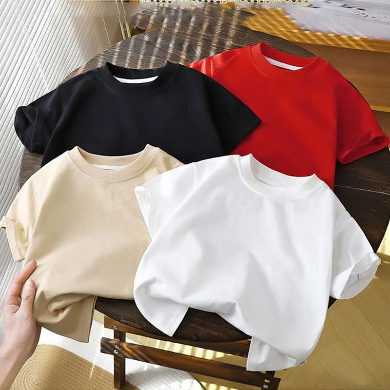 Solid Cotton Casual Short Sleeve T-shirts