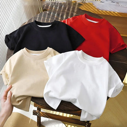 Solid Cotton Casual Short Sleeve T-shirts