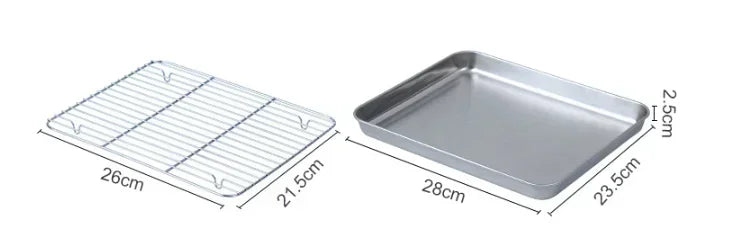 Stainless Steel Baking Pan Tray with Wire Rack