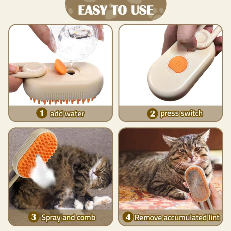 Steam Brush 3in1 Grooming Supplies