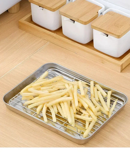 Stainless Steel Baking Pan Tray with Wire Rack