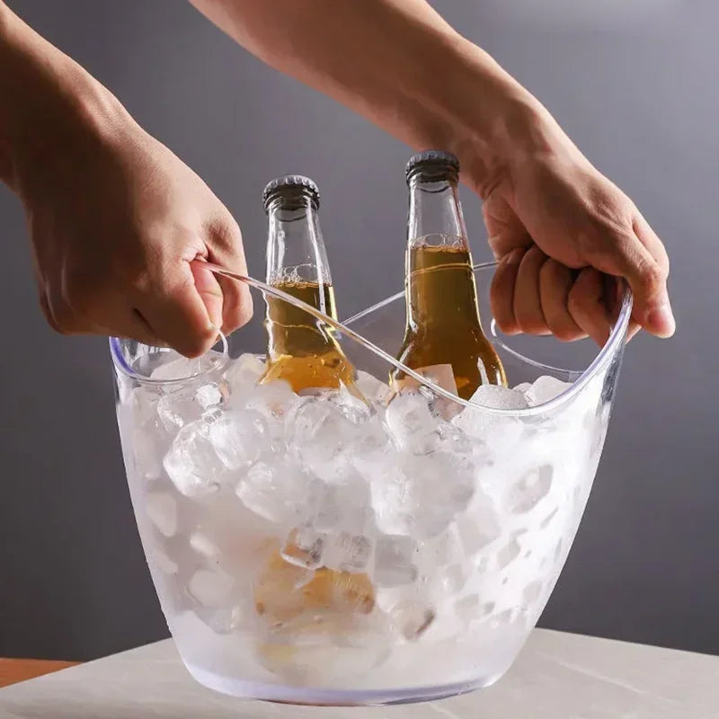 Hot Transparent Ice Cube Storage Bucket