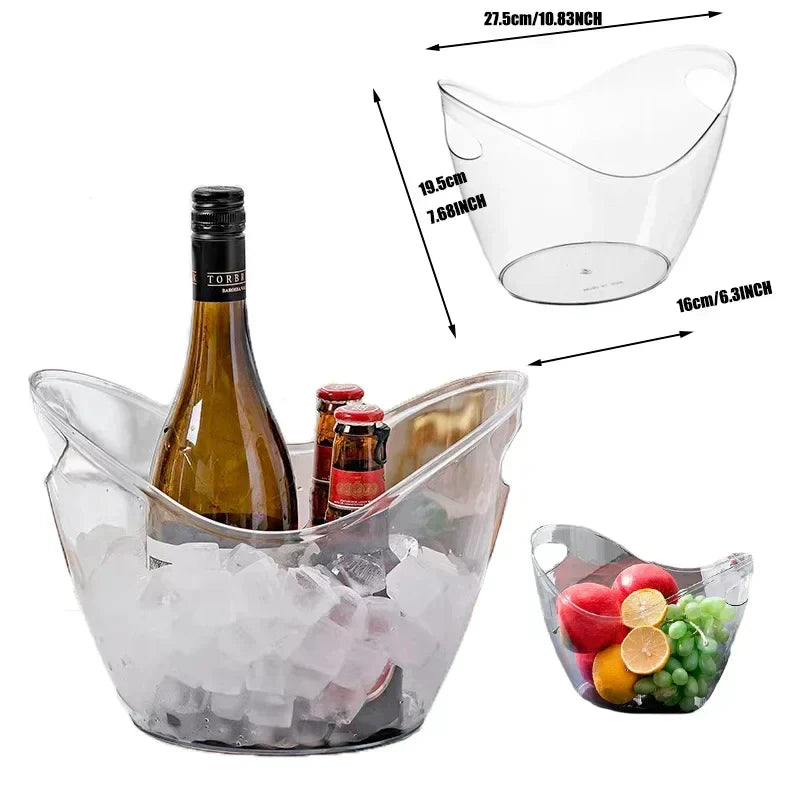 Hot Transparent Ice Cube Storage Bucket