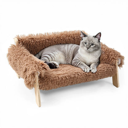 Wooden Leg Soft Cat Couch