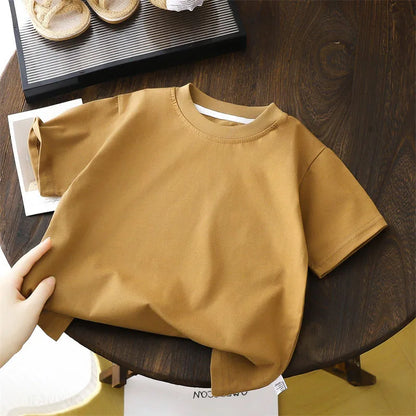 Solid Cotton Casual Short Sleeve T-shirts