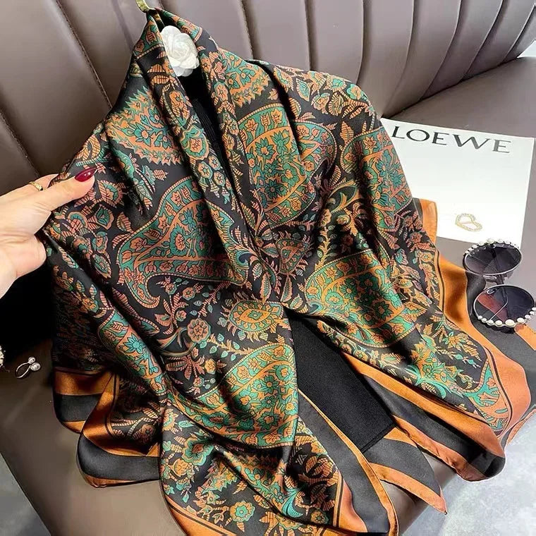Luxury Horse Print Square Scarf