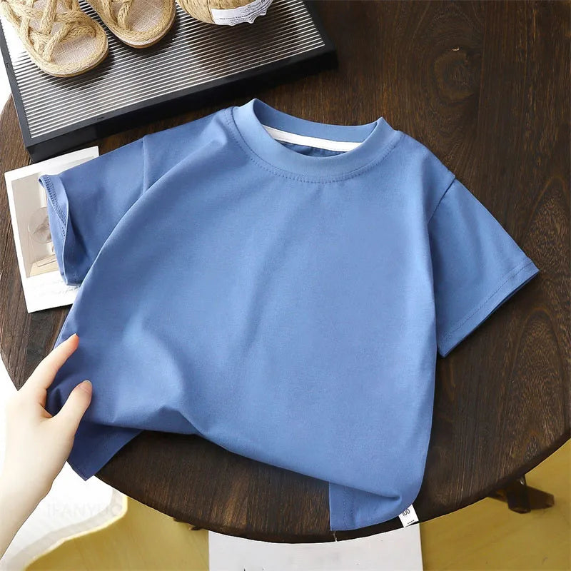 Solid Cotton Casual Short Sleeve T-shirts