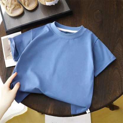 Solid Cotton Casual Short Sleeve T-shirts