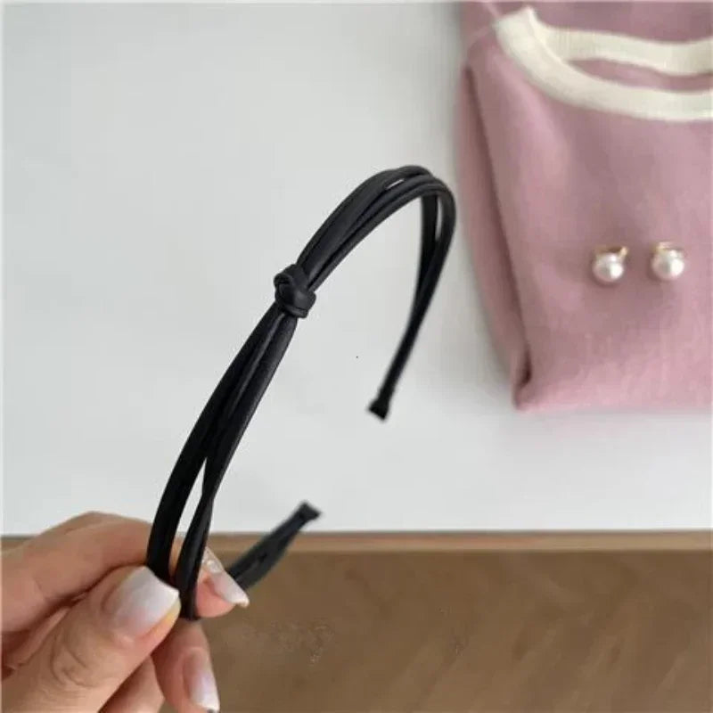 PU Leather Solid Color Headband