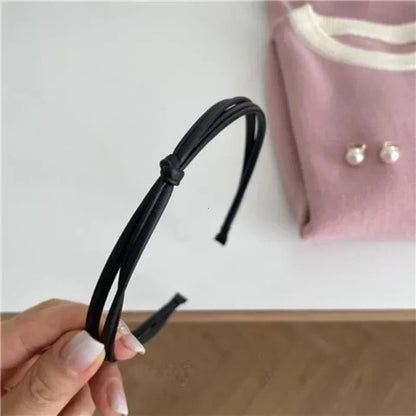PU Leather Solid Color Headband