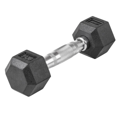 5lbs Rubber Coated Ergonomic Handle Hex Dumbbell