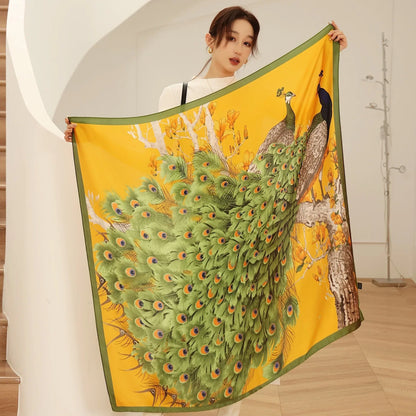 Luxury Horse Print Square Scarf