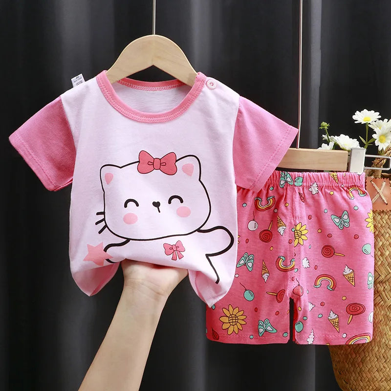 Cartoon Casual Kids Clothes 2 Piece Set