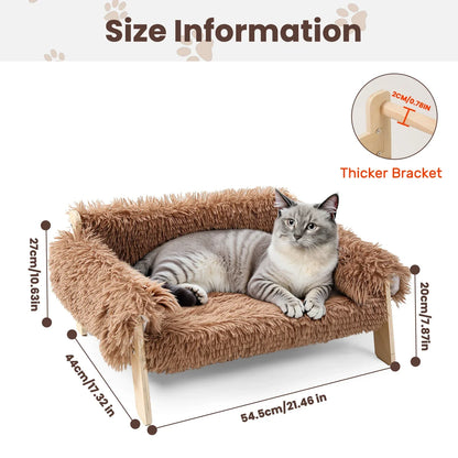 Wooden Leg Soft Cat Couch