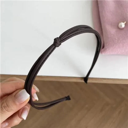 PU Leather Solid Color Headband