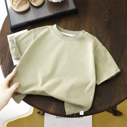 Solid Cotton Casual Short Sleeve T-shirts